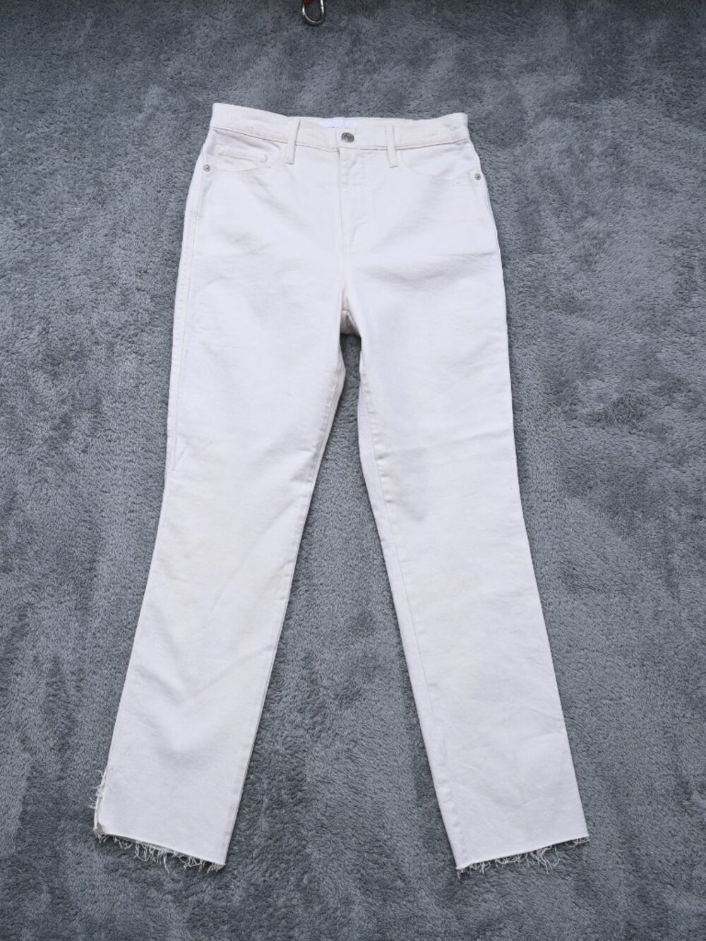 FRAME Le Sylvie Slender Straight Leg Jeans Ecru Off White Denim Women's Size 28